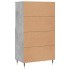 Aparador alto madera contrachapada gris hormigón 60x36x110