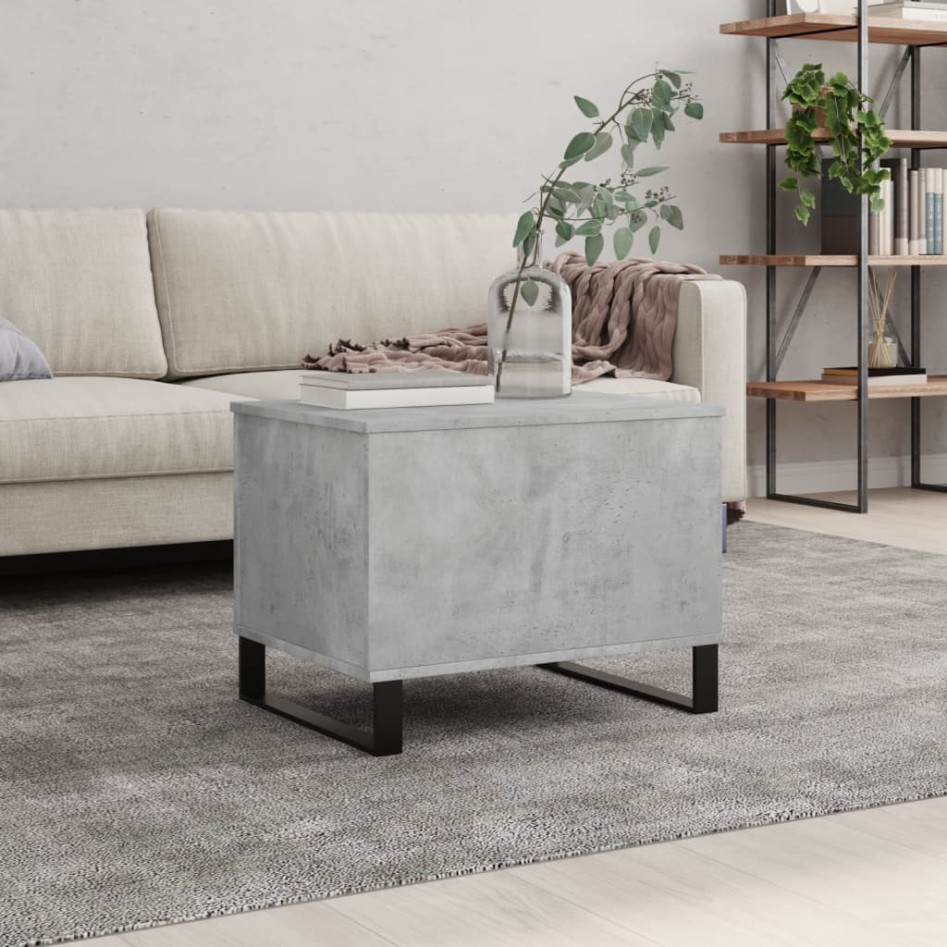 Mesa de centro madera contrachapada gris hormigón 60x44,5x45