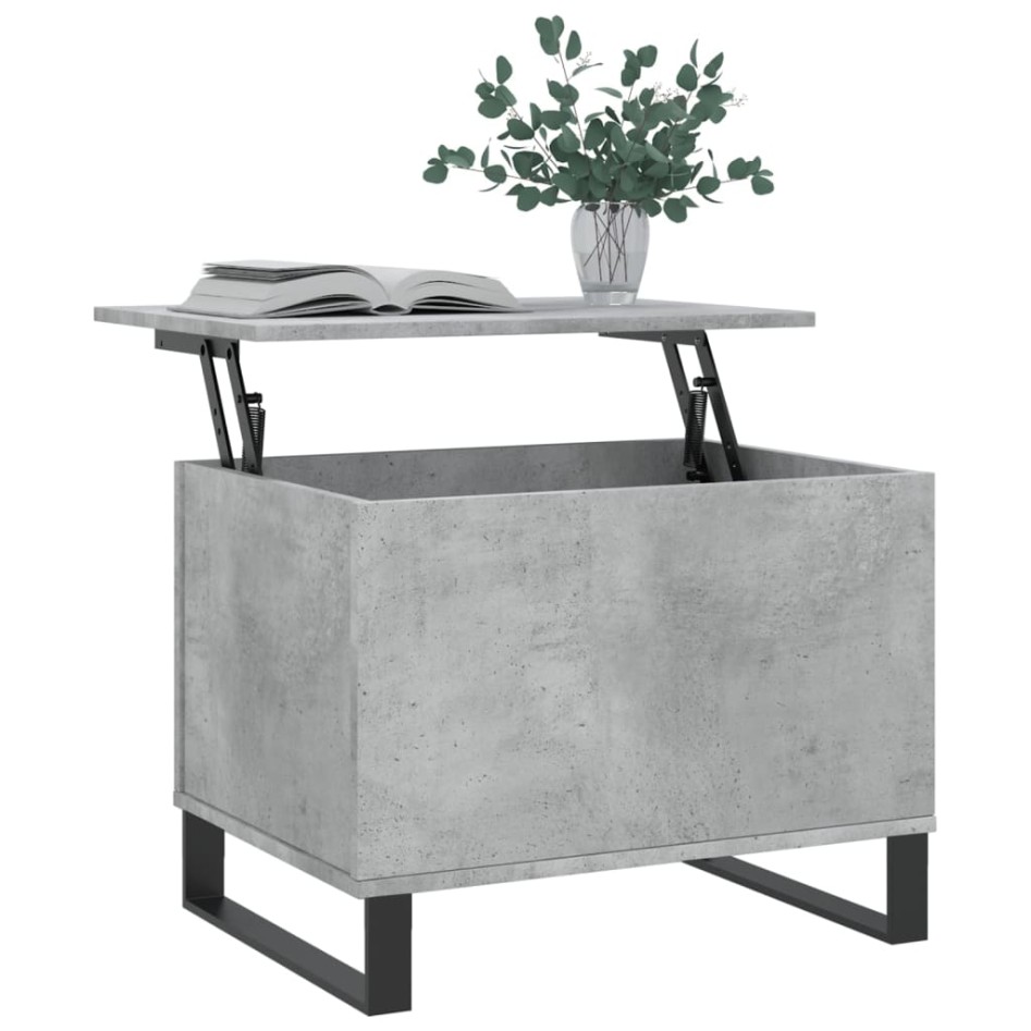 Mesa de centro madera contrachapada gris hormigón 60x44,5x45
