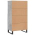 Aparador alto madera contrachapada gris hormigón 60x36x110