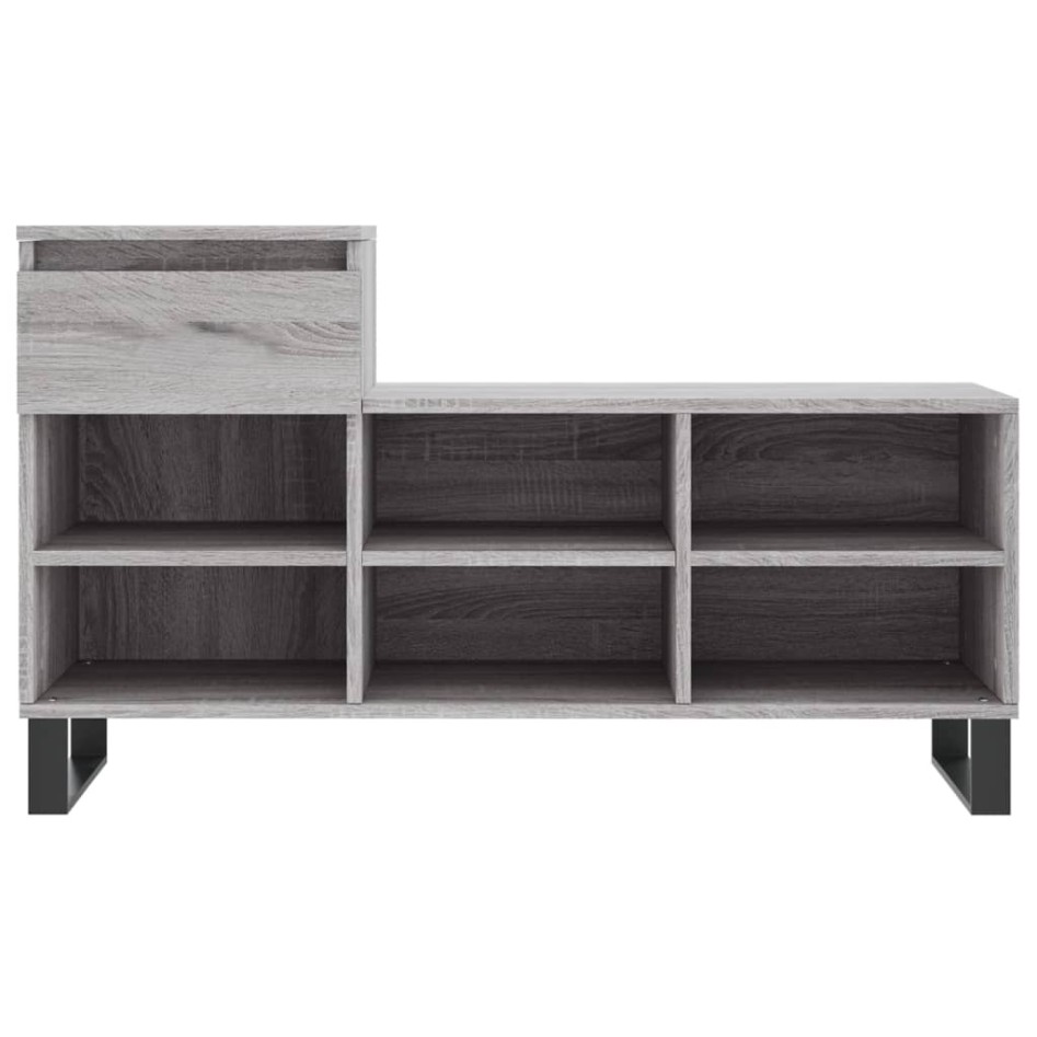 Mueble zapatero madera contrachapada gris Sonoma 102x36x60
