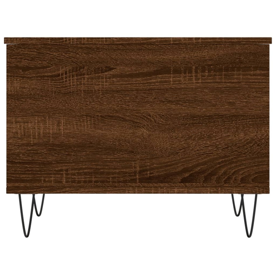 Mesa de centro madera contrachapada roble marrón 60x44,5x45