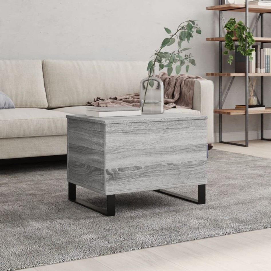 Mesa de centro madera contrachapada gris Sonoma 60x44,5x45