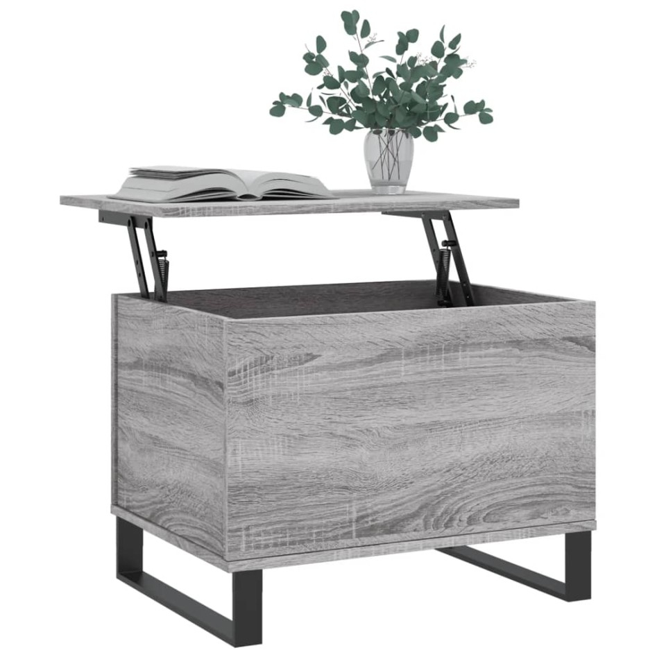 Mesa de centro madera contrachapada gris Sonoma 60x44,5x45