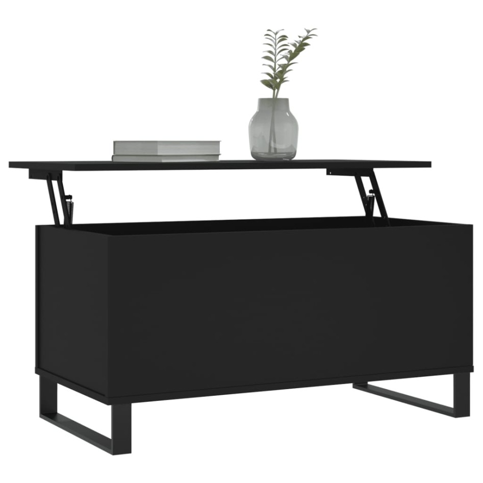 Mesa de centro madera contrachapada negro 90x44,5x45