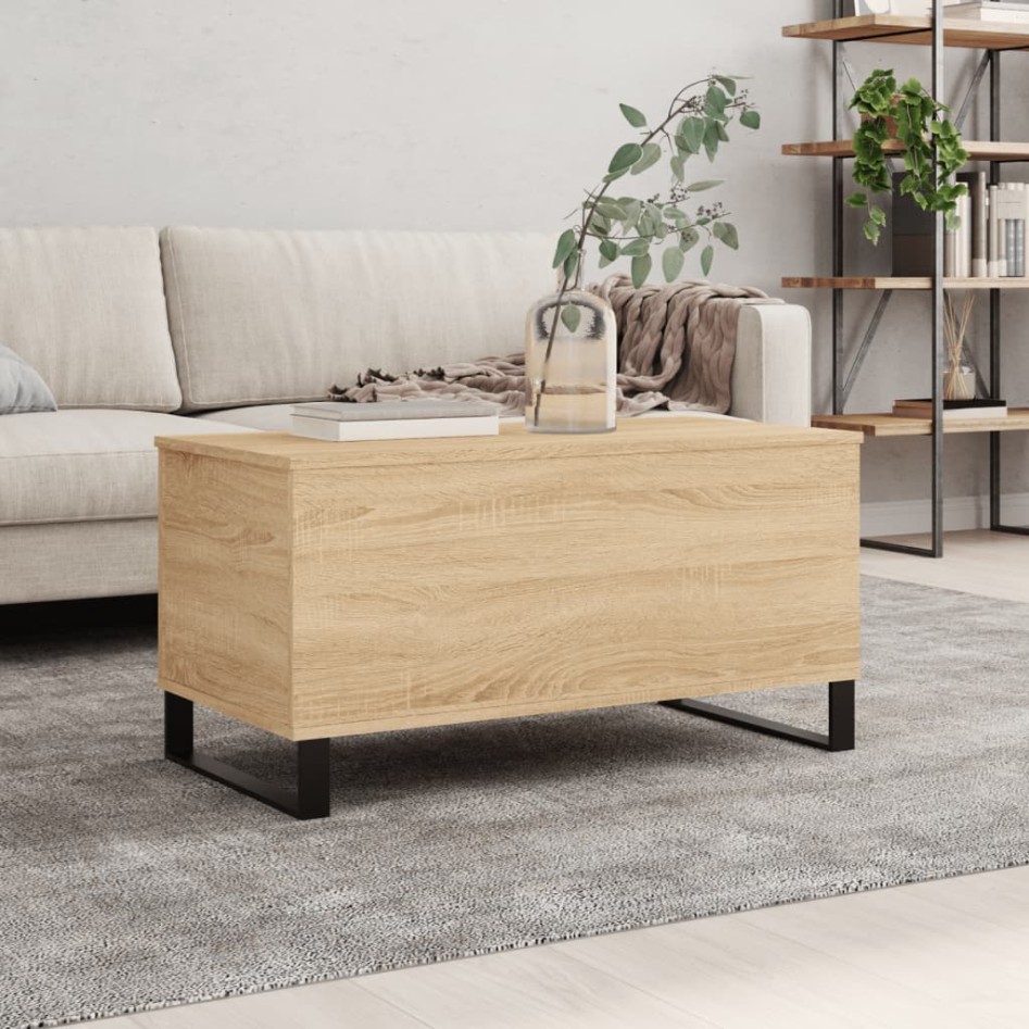 Mesa de centro madera contrachapada roble Sonoma 90x44,5x45
