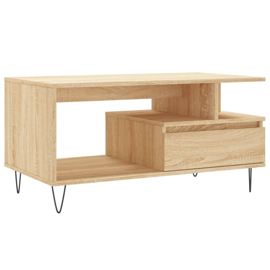 Mesa de centro madera contrachapada roble Sonoma 90x49x45