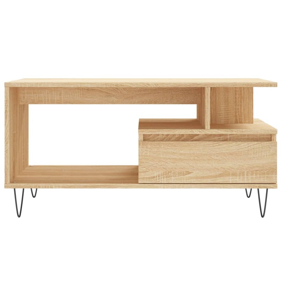 Mesa de centro madera contrachapada roble Sonoma 90x49x45