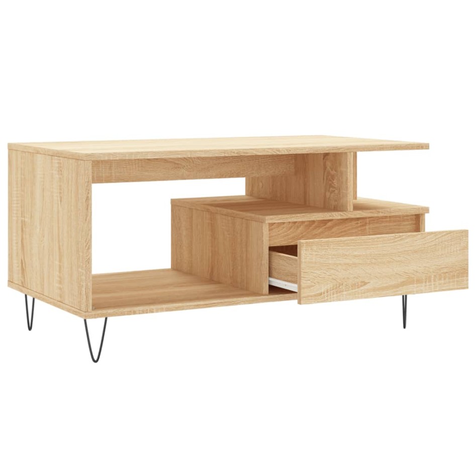 Mesa de centro madera contrachapada roble Sonoma 90x49x45
