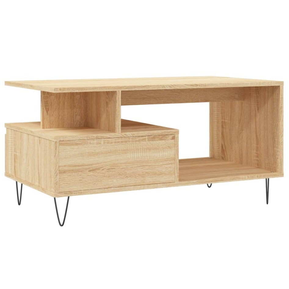 Mesa de centro madera contrachapada roble Sonoma 90x49x45