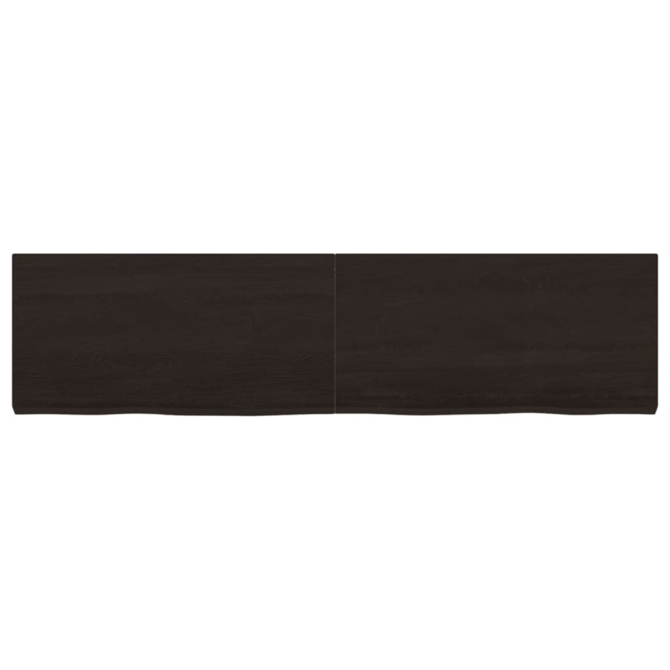 Encimera de baño madera tratada marrón oscuro 120x30x(2-4)