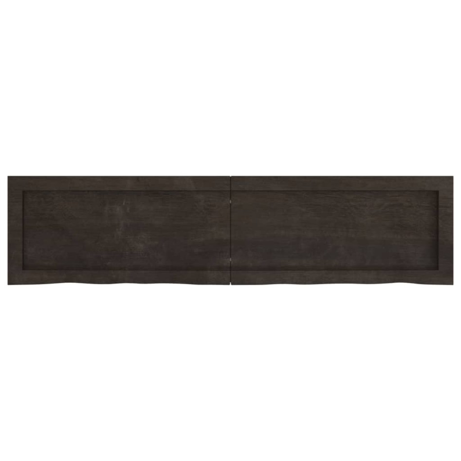 Encimera de baño madera tratada marrón oscuro 120x30x(2-4)