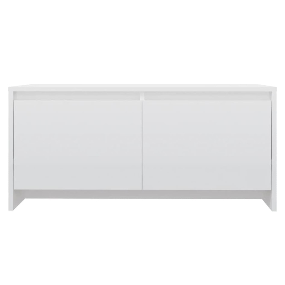 Mesa de centro madera contrachapada blanco brillo 90x50x41,5