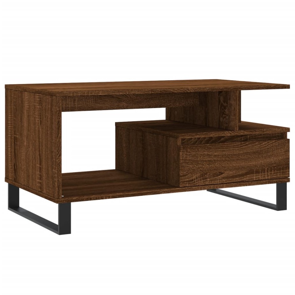 Mesa de centro madera contrachapada roble marrón 90x49x45