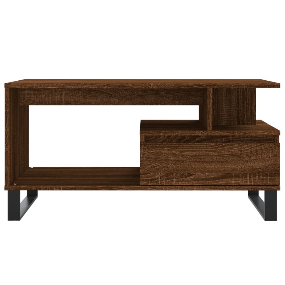 Mesa de centro madera contrachapada roble marrón 90x49x45