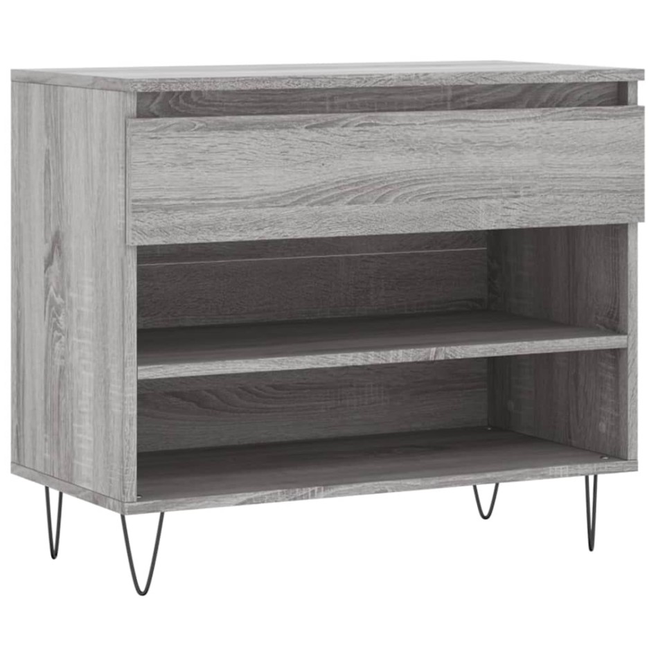 Mueble zapatero madera contrachapada gris Sonoma 70x36x60