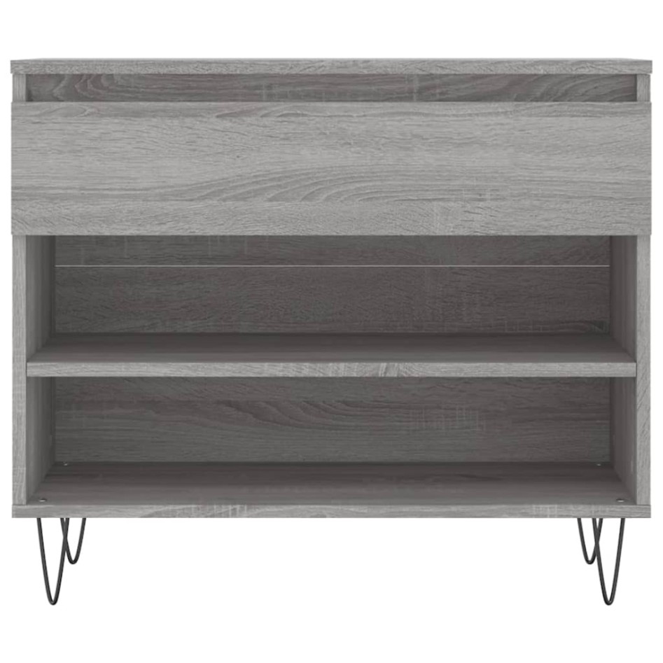 Mueble zapatero madera contrachapada gris Sonoma 70x36x60