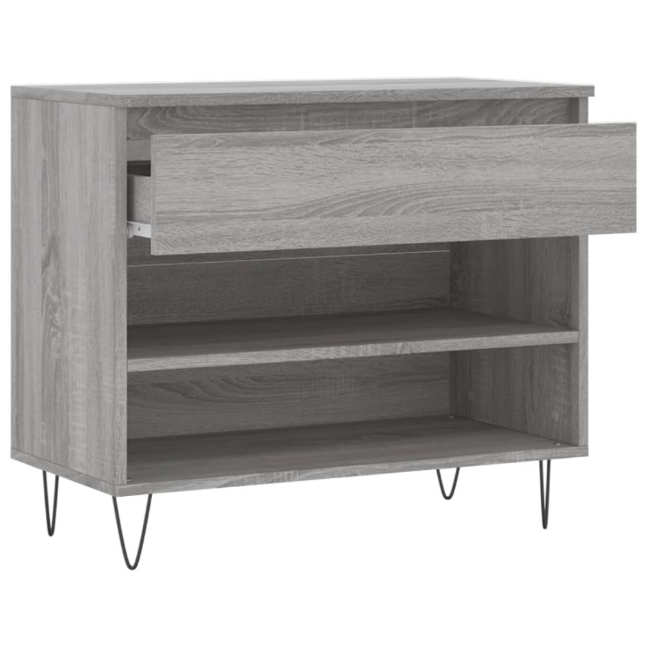 Mueble zapatero madera contrachapada gris Sonoma 70x36x60