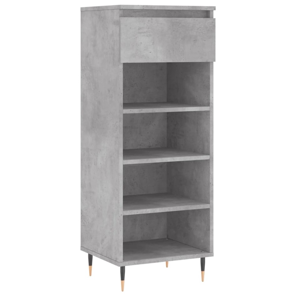 Mueble zapatero madera contrachapada gris hormigón 40x36x105