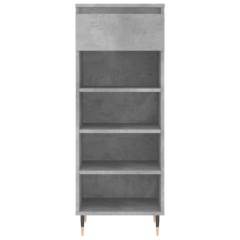 Mueble zapatero madera contrachapada gris hormigón 40x36x105