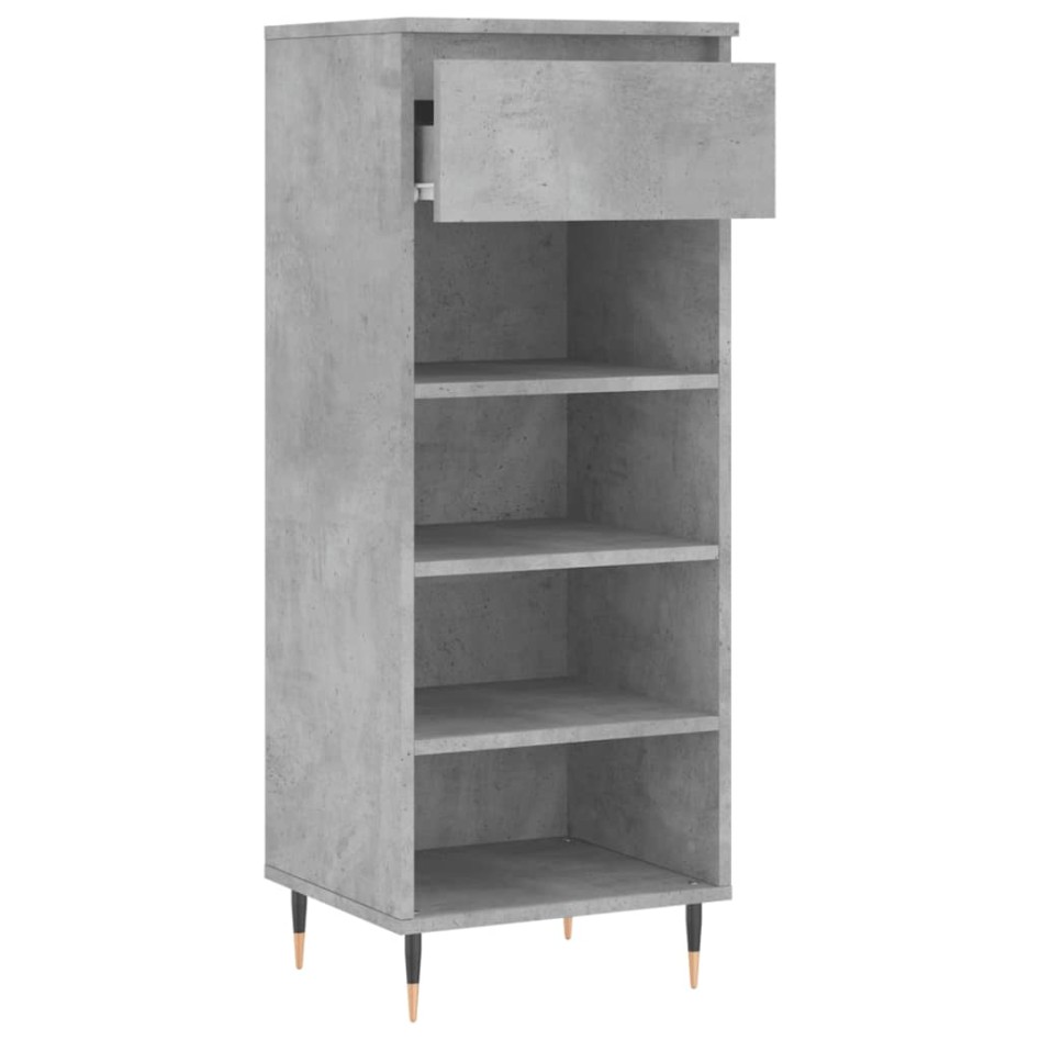 Mueble zapatero madera contrachapada gris hormigón 40x36x105