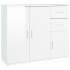 Aparador de madera contrachapada blanco brillante 91x29,5x75
