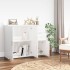 Aparador de madera contrachapada blanco brillante 91x29,5x75