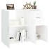 Aparador de madera contrachapada blanco brillante 91x29,5x75