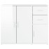 Aparador de madera contrachapada blanco brillante 91x29,5x75
