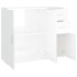 Aparador de madera contrachapada blanco brillante 91x29,5x75
