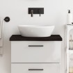 Encimera baño madera maciza tratada marrón oscuro 60x50x(2-4)cm