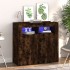 Aparador con luces LED roble ahumado 80x35x75