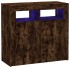 Aparador con luces LED roble ahumado 80x35x75