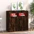 Aparador con luces LED roble ahumado 80x35x75