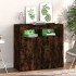 Aparador con luces LED roble ahumado 80x35x75