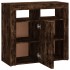 Aparador con luces LED roble ahumado 80x35x75