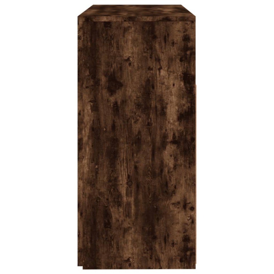 Aparador con luces LED roble ahumado 80x35x75