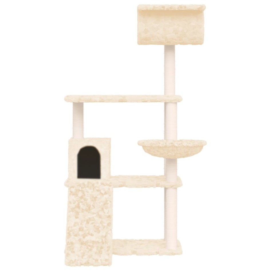 Rascador para gatos con postes de sisal crema 131