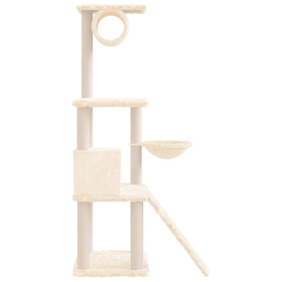 Rascador para gatos con postes de sisal crema 131