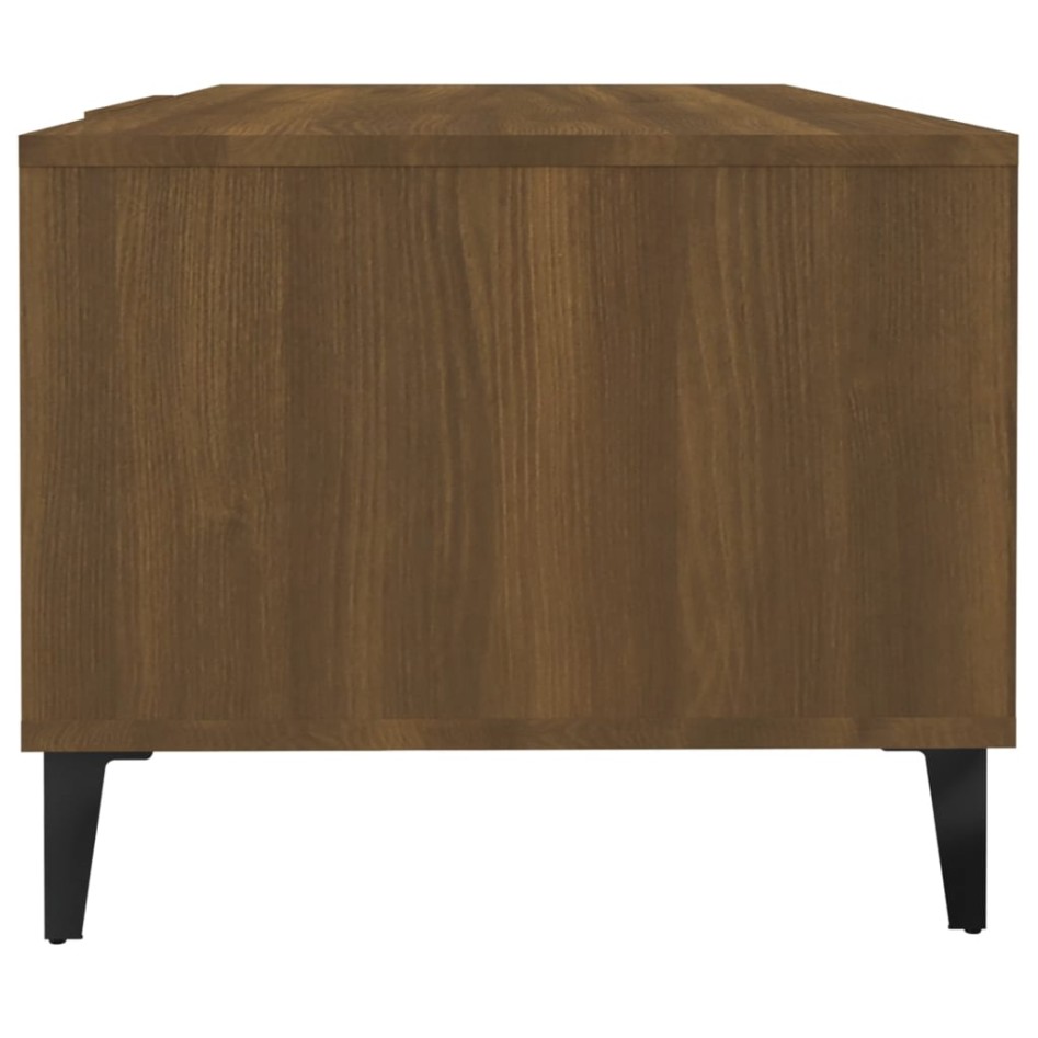 Mesa de centro madera contrachapada marrón roble 102x50x40