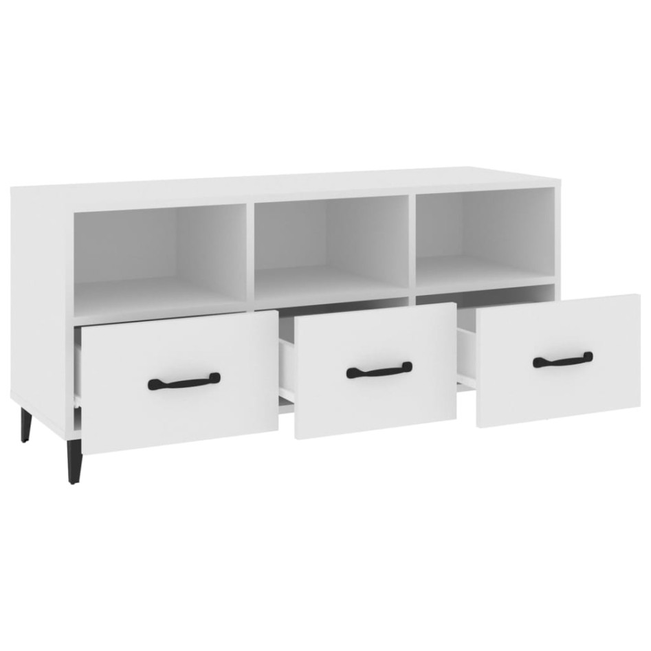 Mueble de TV madera contrachapada blanco 102x35x50
