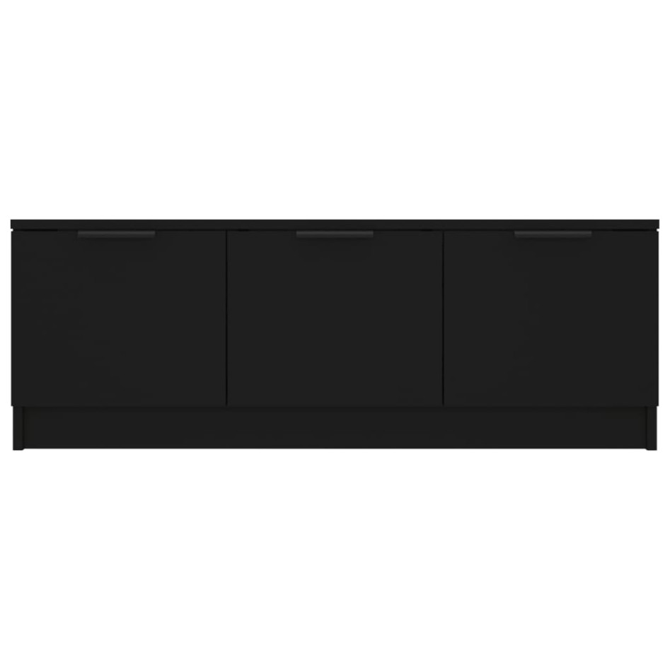 Mueble de TV madera contrachapada negro 102x35x36,5