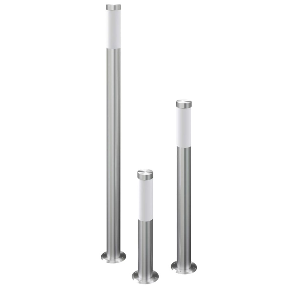 Juego de lámparas de jardín 3 pzas acero inoxidable