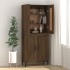 Aparador de madera de ingeniería marrón roble 69,5x34x90