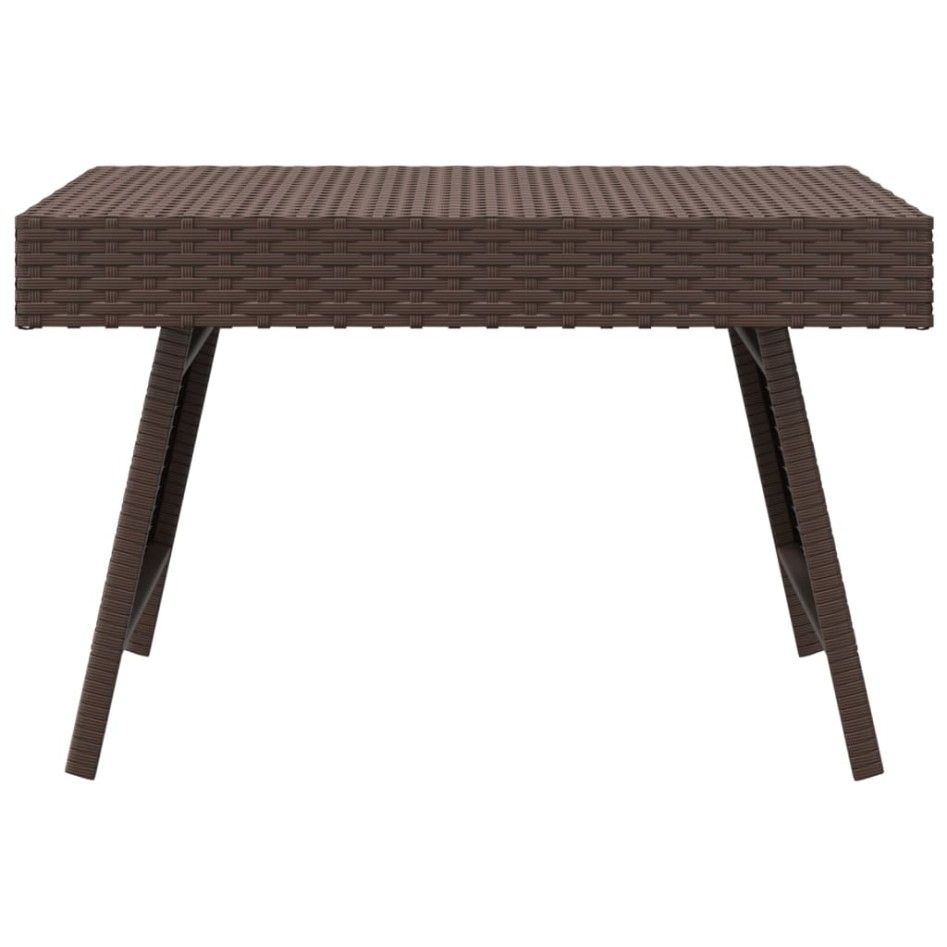 Mesa auxiliar plegable ratán sintético marrón 60x40x38