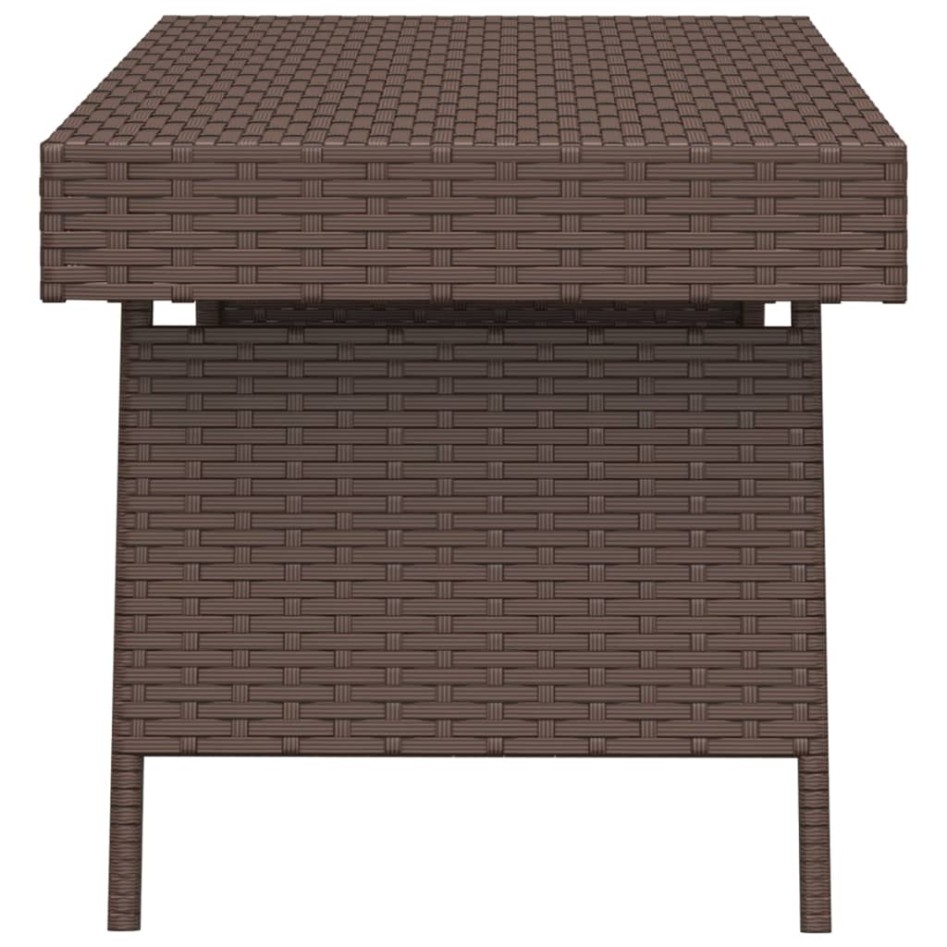 Mesa auxiliar plegable ratán sintético marrón 60x40x38