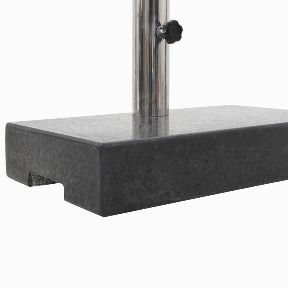 Base de sombrilla de granito rectangular negro 25