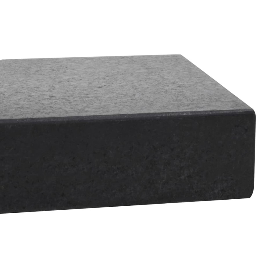 Base de sombrilla de granito rectangular negro 25