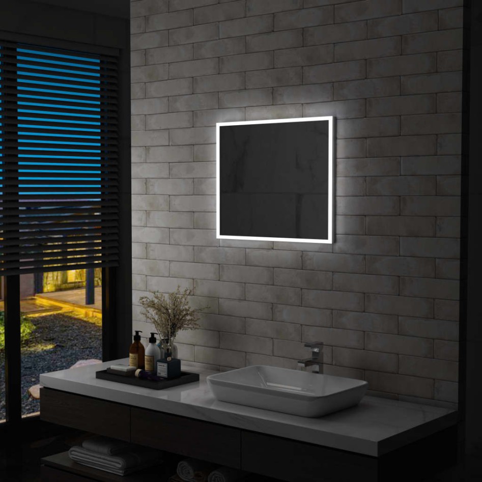 Espejo de pared de baño con LED 60x50