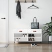 Banco zapatero madera de ingeniería blanco 102x35x55 cm
